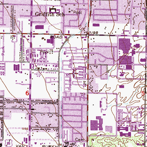 Topographic Map of Big Pine Mobile Home Park, AZ