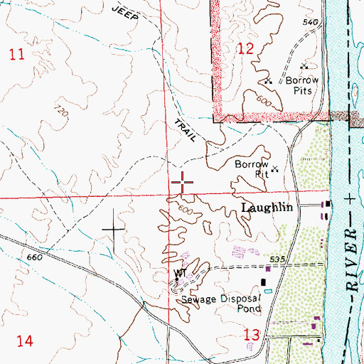 Topographic Map of Laughlin Government Center, NV