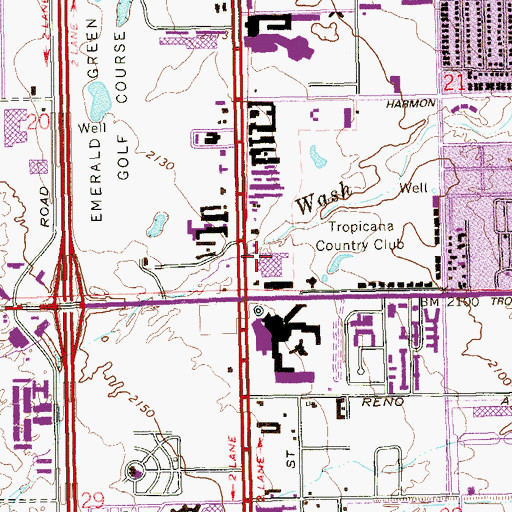 Topographic Map of Showcase Shopping Center, NV