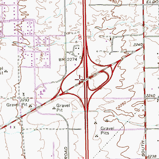 Topographic Map of Interchange 33, NV