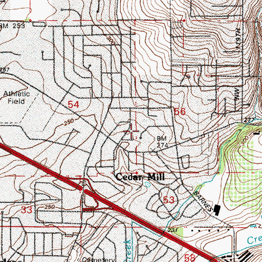 Topographic Map of Christ United Methodist Church of Cedar Mill, OR