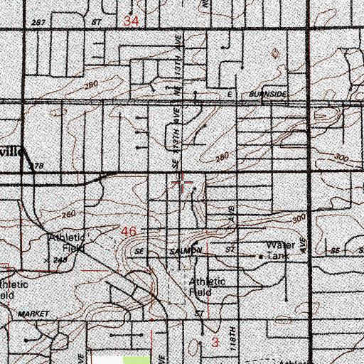 Topographic Map of Eastgate Bible Chapel, OR