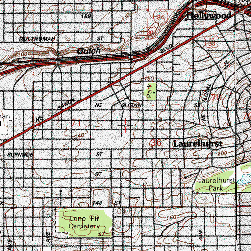 Topographic Map of Evangelical Baptist Church, OR