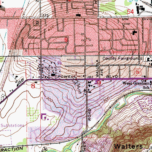 Topographic Map of First Church of Christ Scientist, OR