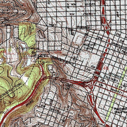 Topographic Map of Goose Hollow Max Station, OR