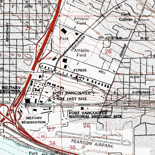 Topographic Map of Marshall House, WA