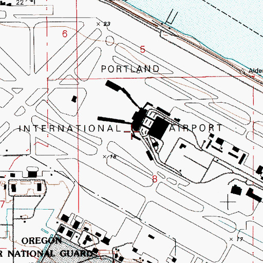 Topographic Map of Portland International Max Station, OR