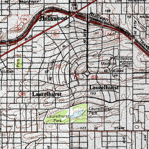 Topographic Map of All Saints Church, OR