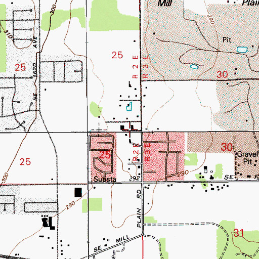 Topographic Map of Laurelwood Baptist Church, WA