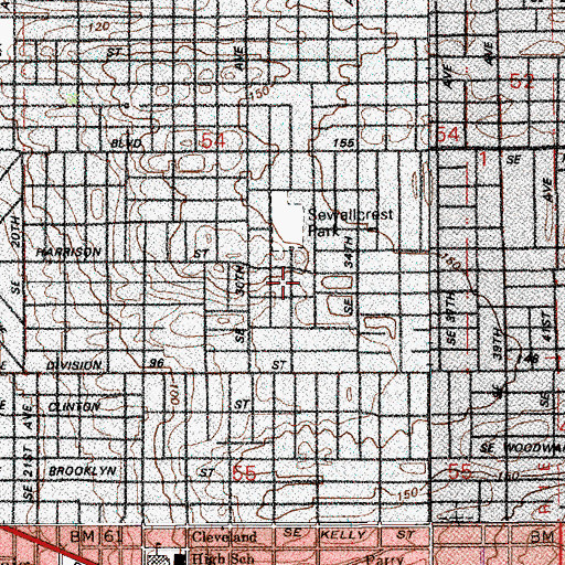 Topographic Map of Lincoln Street Baptist Church, OR