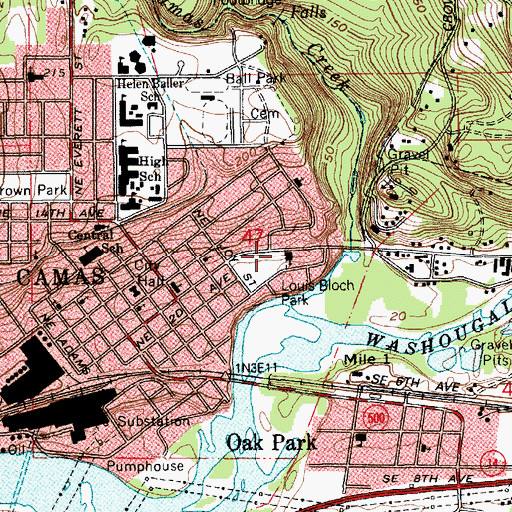 Topographic Map of Parkside Church, WA