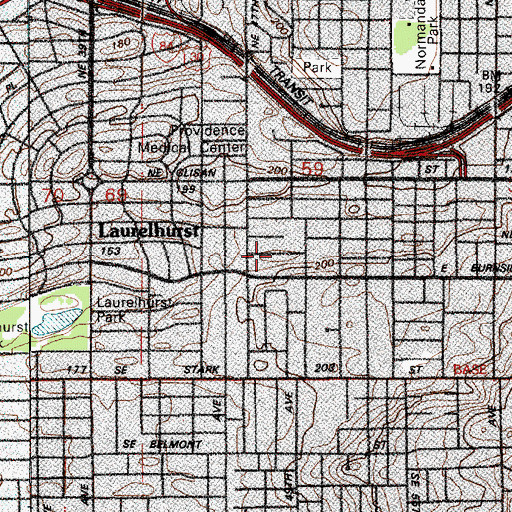 Topographic Map of Reorganized Church of Jesus Christ of Latter Day Saints, OR