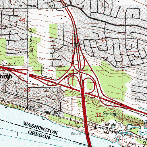 Topographic Map of Interchange 27, WA
