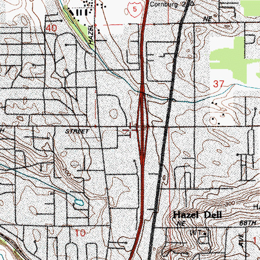 Topographic Map of Interchange 4, WA