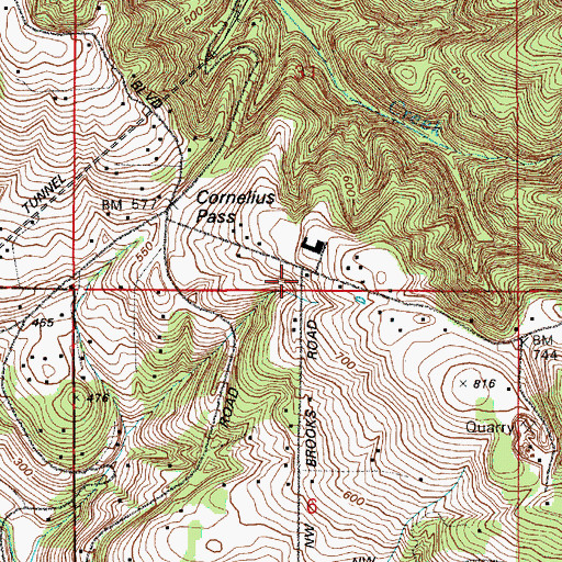 Topographic Map of Brook Hill Historic Church, OR