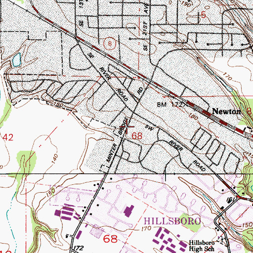 Topographic Map of Trinity Lutheran Church, OR