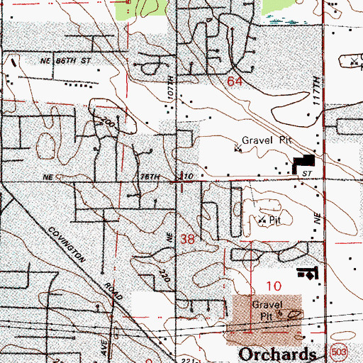 Topographic Map of Vancouver Community Church, WA