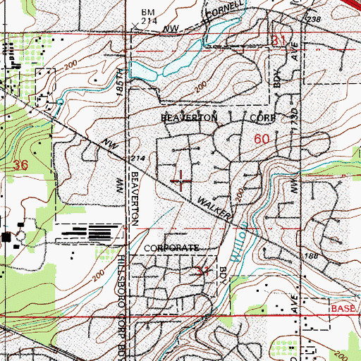 Topographic Map of Walker Road Grace Brethren Church, OR