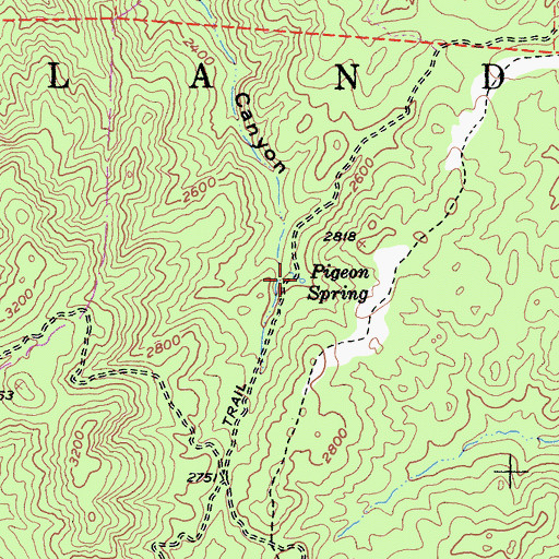 Topographic Map of Pigeon Spring, CA