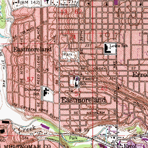 Topographic Map of Holy Trinity Lutheran Church, OR