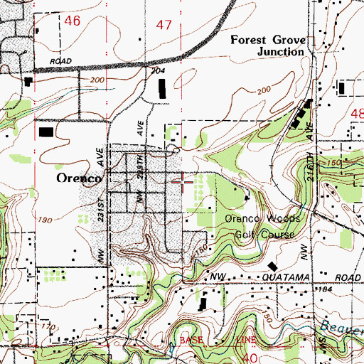 Topographic Map of Orenco Elementary School, OR