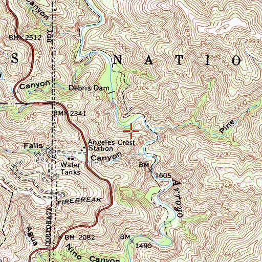 Topographic Map of Pine Canyon, CA