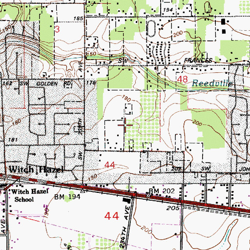 Topographic Map of Century Seminary, OR
