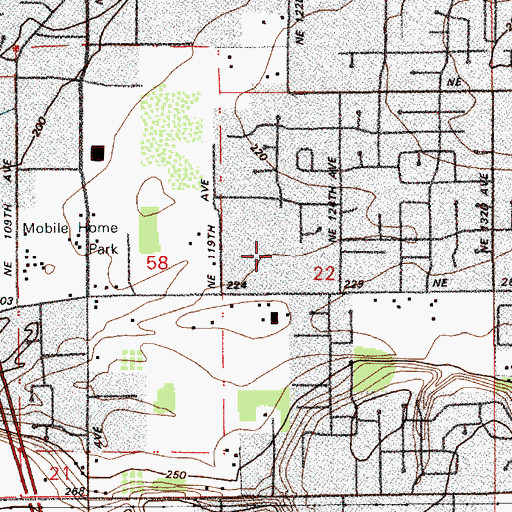 Topographic Map of Clark County Skills Center, WA