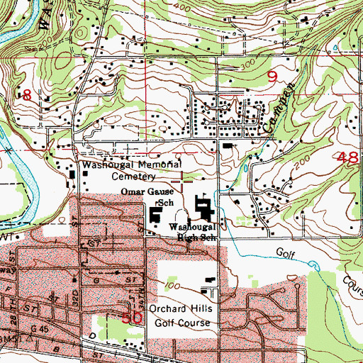 Topographic Map of Excelsior High School, WA