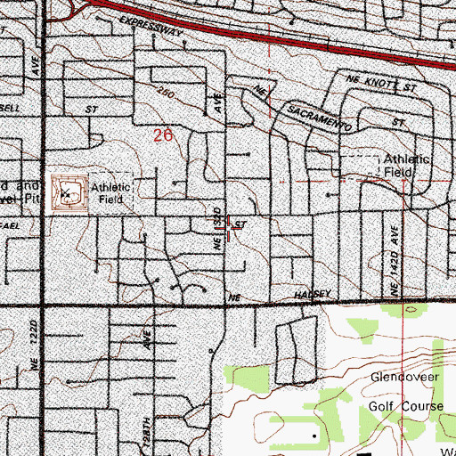 Topographic Map of Gateway Christian School, OR