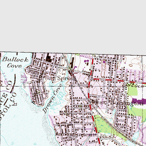 Topographic Map of O'Bannon Mill (historical), RI
