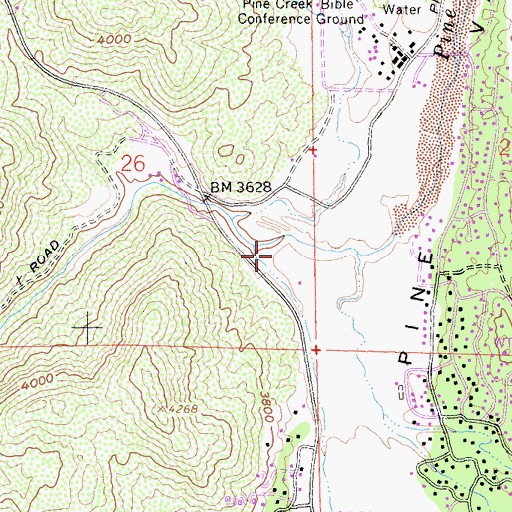 Topographic Map of Pine Valley, CA