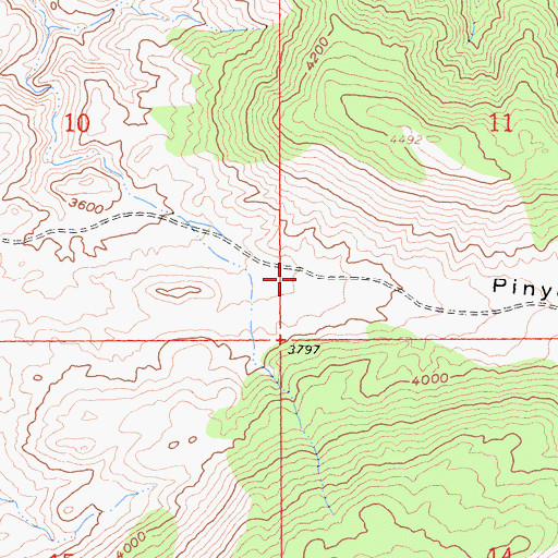 Topographic Map of Pinyon Mountain Valley, CA