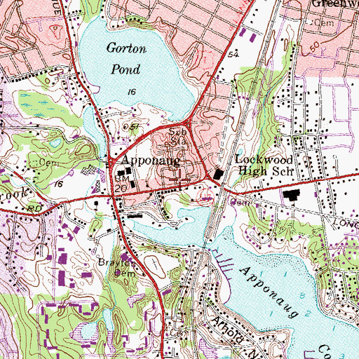 Topographic Map of Apponaug Post Office, RI