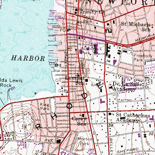Topographic Map of The Poplar School, RI