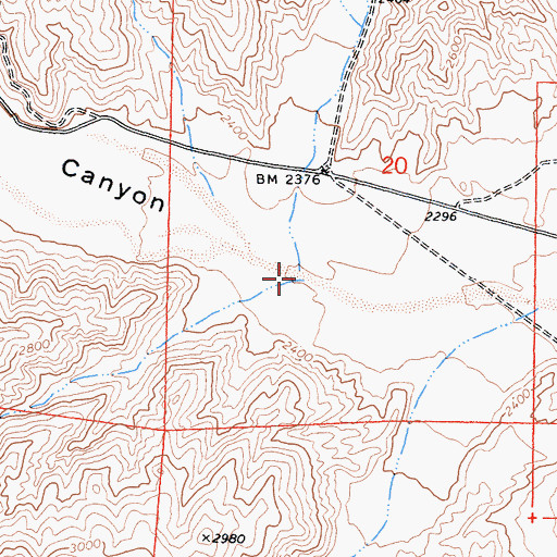 Topographic Map of Poleline Canyon, CA