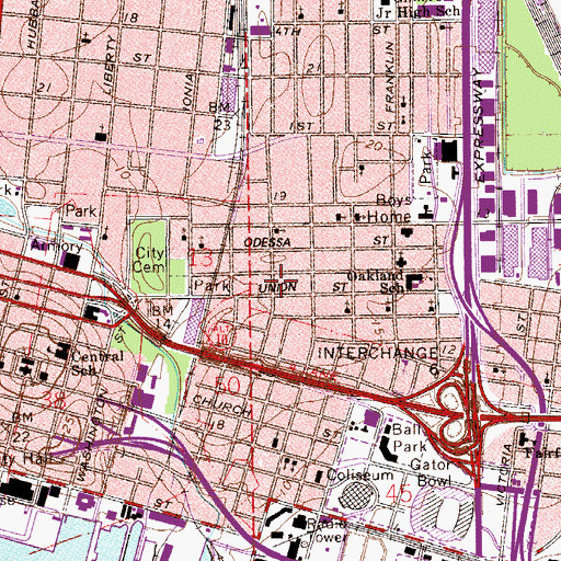 Topographic Map of Zion Community Church, FL