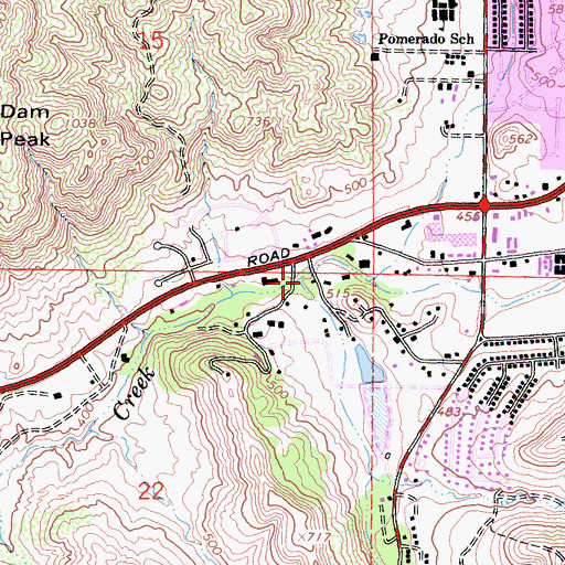 Topographic Map of Poway Creek, CA