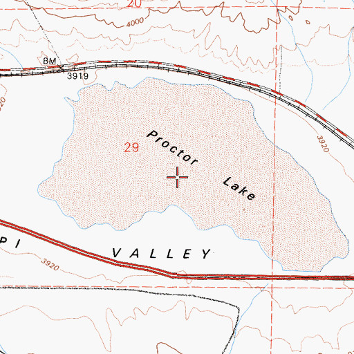 Topographic Map of Proctor Lake, CA