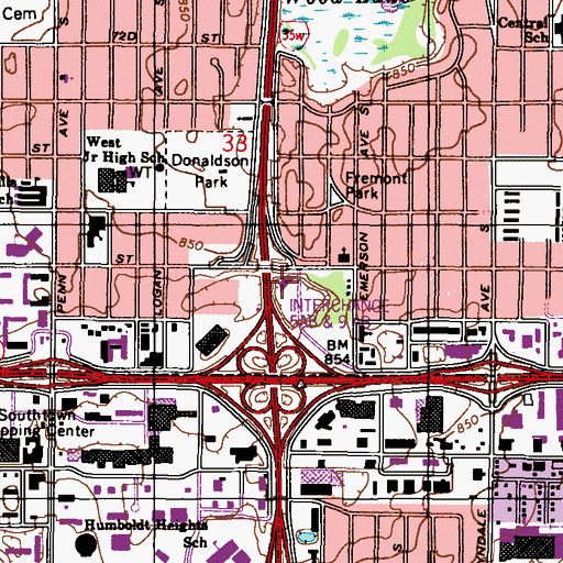 Topographic Map of Emerson Congregational United Church of Christ, MN