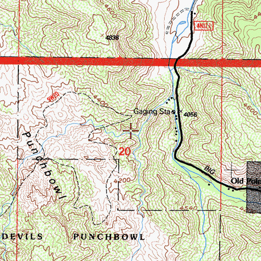 Topographic Map of Punchbowl Canyon, CA