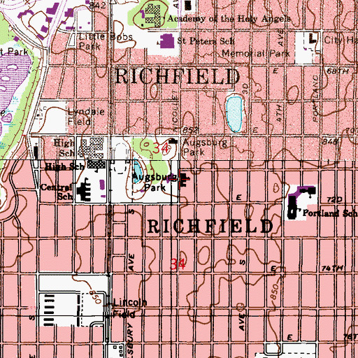 Topographic Map of Ambassador Church, MN