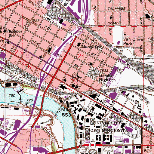 Topographic Map of Andrew Riverside Presbyterian Church, MN