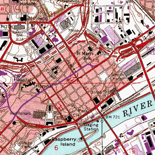 Topographic Map of Urban Academy Charter School, MN