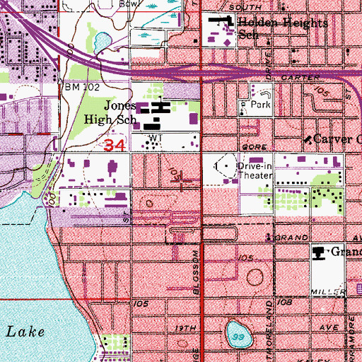 Topographic Map of Park and Shop Shopping Center, FL