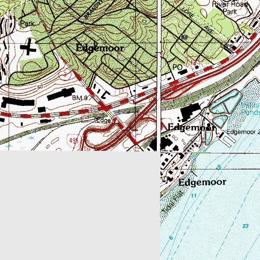 Topographic Map of Interchange 4, DE