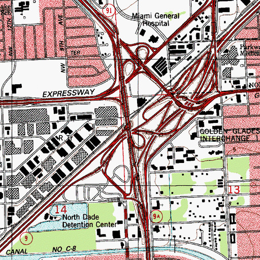 Topographic Map of Interchange 12A, FL