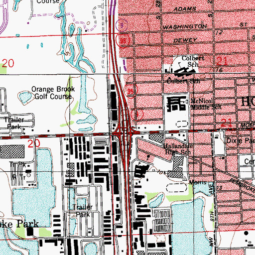 Topographic Map of Interchange 19, FL