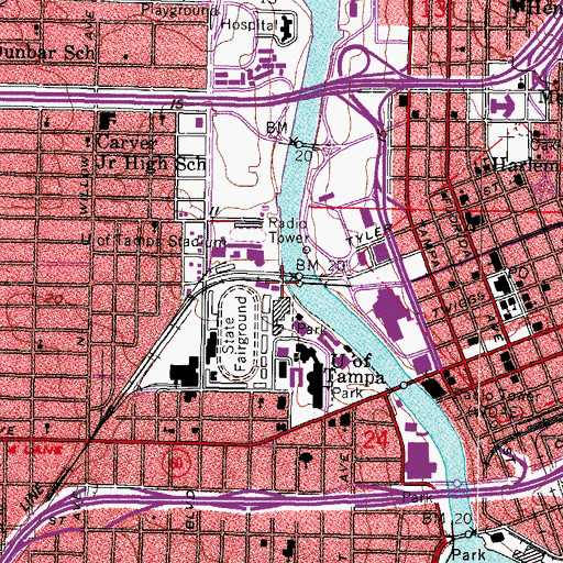 Topographic Map of University of Tampa Digital Imaging Laboratory, FL