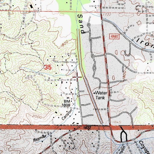 Topographic Map of Reynier Canyon, CA